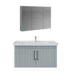 Creavit D20 Kapaklı Lavabo Dolabı Dolaplı Ayna Takımı Gri Lake 100 cm