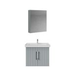 Creavit D20 Kapaklı Lavabo Dolabı Dolaplı Ayna Takımı Gri Lake 65 Cm