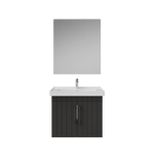 Creavit D20 Kapaklı Lavabo Dolabı Düz Ayna Takımı Antrasit Lake 65 Cm