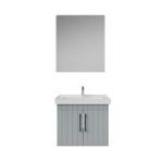 Creavit D20 Kapaklı Lavabo Dolabı Düz Ayna Takımı Gri Lake 65 Cm
