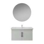 Creavit D20 Kapaklı Lavabo Dolabı Yuvarlak Ayna Takımı Beyaz 100 Cm