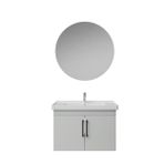 Creavit D20 Kapaklı Lavabo Dolabı Yuvarlak Ayna Takımı Beyaz 80 cm