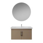 Creavit D20 Kapaklı Lavabo Dolabı Yuvarlak Ayna Takımı Dafne 100 Cm