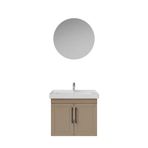 Creavit D20 Lake 65 cm Desenli Beyaz Aynalı Çekmeceli Banyo Dolabı