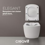 Creavit Elegant Kanalsız Asma Klozet, Creavit Yavaş Kapanan Kapak Eg321