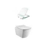 Creavit Elegant Rim-Off Kanalsız Asma Klozet Beyaz EG321-00CB00E-0000 Creavit KC1103.03.0000E Elegant Thermoplast Yavaş Kapanan Beyaz Klozet Kapağı