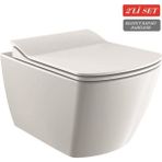 Creavit Elegant Rim-Off Kanalsız Asma Klozet (EG321.00) + Elegant Tp Yavaş Kapanan Kapak 2'li Set - Beyaz