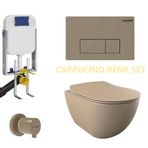 Creavit FE322 5 Parça Set Cappicino Asma Klozet Gömme Rezervuar