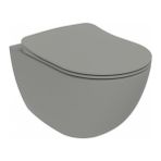 Creavit FE322 Free Rim-Off Kanalsız Duroplast Yavaş Kapanan Klozet Kapaklı Cool Grey Set-Mat Gri