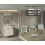 Creavit Flexio 65 Cm Katlanabilir Banyo Dolabı Beyaz Set