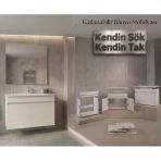 Creavit Flexio 80 Cm Katlanabilir Banyo Dolabı Beyaz Set