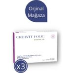 Creavit Folic Complex (400 Mcg Folik Asit) 30 Film Kaplı Tablet x 3 Adet