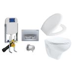 Creavit Gömme Rezervuar GR5001 + Mat Buton + AC50L Stop Valf + Creavit Perla Asma Klozet TP320 +Creavit Duroplast Yavaş Kapanan Klozet Kapağı KC4020 Eski Kodu (KC0703.01)