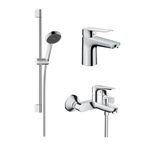 Creavit Hansgrohe Batarya ve Sürgülü Duş Seti - Krom