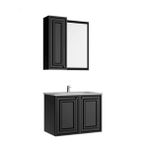 Creavit Kayra Mat Antrasit Lavabo Dolabı Takımı Dolaplı 80 cm