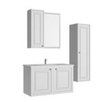 Creavit Kayra Mat Beyaz Lavabo Dolabı Takımı Dolaplı 80 cm