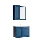 Creavit Kayra Mat Mavi Lavabo Dolabı Takımı Dolaplı 80 cm