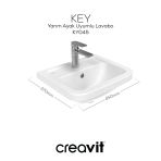 Creavit Key Köşeli Lavabo 36X45 Cm Beyaz