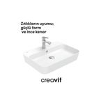 Creavit Loop Dikdörtgen Beyaz Delikli Lavabo 60 Cm LP061