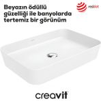 Creavit Loop Dikdörtgen Beyaz Deliksiz Lavabo 60 Cm LP060