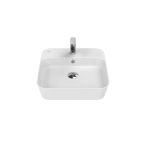 Creavit Loop Kare Masa Üstü İnce Çanak Lavabo 45 Cm Extra Mat Beyaz