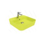 Creavit Loop Kare Masa Üstü İnce Çanak Lavabo 45 Cm Extra Neon