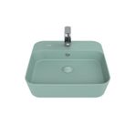 Creavit Loop Nil Yeşili 45 cm LP046-00NY00E-0000 Kare Çanak Lavabo
