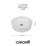 Creavit Loop Yuvarlak Deliksiz Çanak Lavabo 45 Cm Beyaz