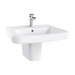 Creavit LR060 Lara Yarım Ayaklı Lavabo 60 cm Beyaz Renkli Kolay Temizlenir Ergonomik Tasarım