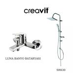 Creavit Luna Krom Banyo Bataryası Ln2500 Ve Kare Tepe Duş Sistemi Sh630