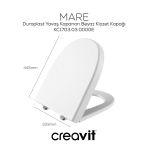 Creavit Mare Duroplast Yavaş Kapanan Beyaz Klozet Kapağı