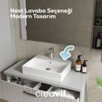 Creavit Next Kare Beyaz Delikli Lavabo 70x50 Cm NX270 - 70 cm