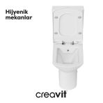 Creavit Nova Rim-Off Duroplast Yavaş Kapanan Klozet kapaklı Beyaz Set