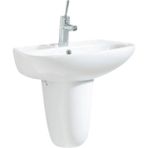 Creavit Pitta 45X55 cm Batarya Delikli Lavabo +Sedef Yarım Ayak - Beyaz