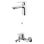Creavit SO1500+SO2500 Solo Lavabo ve Banyo Bataryası Set