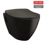Creavit Terra Asma Klozet (Tp325.sm) Mat Siyah + Duck Yavaş Kapanan Kapak Mat Siyah 2'Li Set