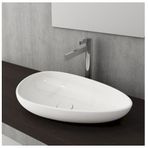 Creavit TP031 30x45 cm Delikli Beyaz Oval Duvara Monte Lavabo Batarya