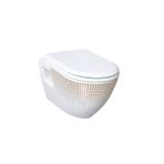 Creavit TP325-00CB00E-NA00 Terra Nokta Altın Dekorlu Asma Klozet