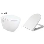 Creavit TP325 Asma Klozet + Yeni Slim Yavaş Kapanır Kapak KC5000-ORJİNAL - Beyaz