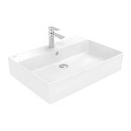 Creavit Volga Tezgah Üstü Batarya Delikli Kare Beyaz Lavabo 70 Cm Vx270