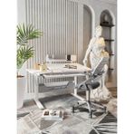 Creo Mobili Ergonomik Çalışma Masası Çekmeceli ve Yükseklik Ayarlı Masa + Sandalye - Beyaz/Gri - Vega Advanced - 130 x 70 x 75 cm