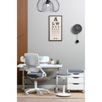 Creo Mobili Ev Ofisi İçin Geniş Yüzeyli Çalışma Masası + Sandalye + Keson + Tabure - Beyaz/Gri - Sirius Premium - 120 x 75 x 75 cm