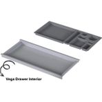 Creo Mobili Fonksiyonel Çekmece Aksesuarı Şık Ve Dayanıklı Organizer - Vega Masalar için Uygun - 97 cm - Gri