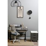 Creo Mobili Geniş Çalışma Yüzeyli Ofis Masası + Sandalye + Keson - Antrasit/Gri - Sirius Delüx - 120 x 75 x 75 cm