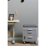 Creo Mobili Home Ofis İçin Tekerlekli Kilitli Keson - Taşıma kap. 100kg, Beyaz/Antrasit - Vega - Beyaz - Antrasit