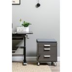 Creo Mobili Kurumsal Ofisler İçin Ergonomik Tekerlekli Keson - Taşıma kap. 100kg, Antrasit/Antrasit - Vega - Antrasit - Gri
