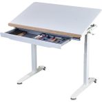 Creo Mobili Omni Basic Elektrikli Ofis Masası, Yükseklik ve Eğim Ayarlı Çalışma Masası, Ev Ofis Ayarlanabilir Çalışma Masası - 120 x 70 - Beyaz - Meşe