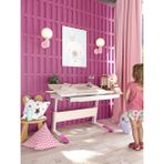 Creo Mobili Sirius Basic Çekmeceli Çalışma Masası Kız Çocuk İçin Yükseklik Ayarlı Eğimli Masa - 120x75 Cm, Ekru/Fuşya