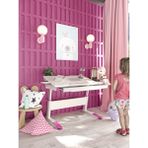 Creo Mobili Sirius Basic Ergonomik Ders Çalışma Masası Eğim Verilebilir ve Çekmeceli Kız Çalışma Masası - 120x75 Cm, Beyaz/Fuşya - 120 x 75 x 75 cm