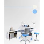 Creo Mobili Sirius Premium Plus Çalışma Masası Takımı | Ofis ve Çocuk Ders Çalışma Masası - 120x75 - Ekru - Mavi
